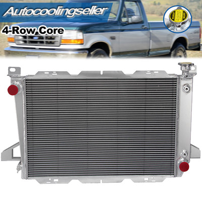 4-Core Radiator Fit 1985-1997 Ford F150 F250 F350 Bronco 4.9L L6 Engine #CU1452