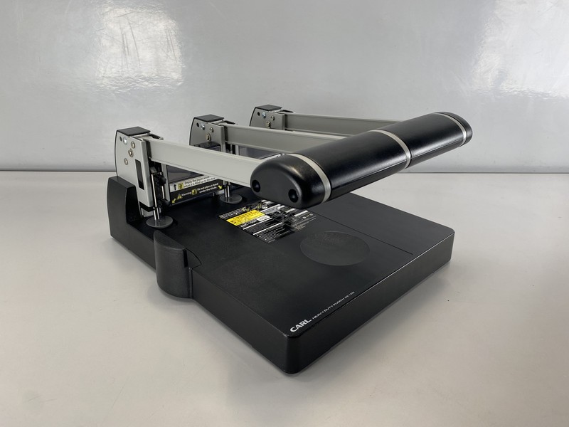 Carl XHC-150N Heavy Duty 3 Hole Punch Built In Paper Guide