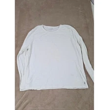 All saints T-shirt men size 2XL White pullover slim 100% cotton long Sleeve