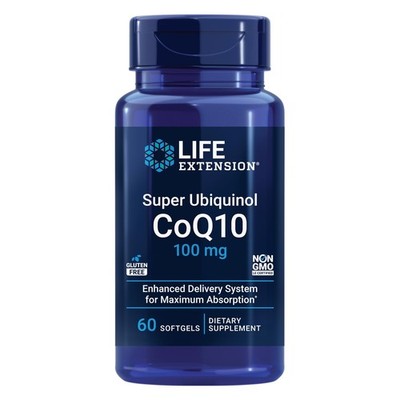 Life Extension Super Ubiquinol CoQ10 100mg Heart Health 60 60 Softgels x 2 pack