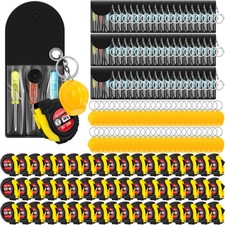 180 Pcs Mini Construction Helmet Keychains Tape Screwdrivers Tool Adult Men G...