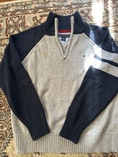 Vintage Kids 8/10 Tommy Hilfiger Half-Zip Cotton Sweater