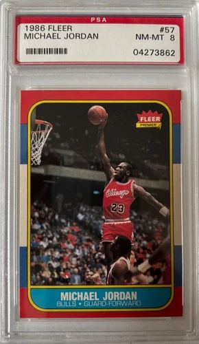 1986-87 FLEER MICHAEL JORDAN ROOKIE PSA 8 CENTERED
