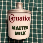 VTG Carnation Malted Milk 1940s Counter Display Glass Container Canister