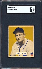 1949 Bowman #110 Early Wynn HOF RC SGC 5 CENTERED