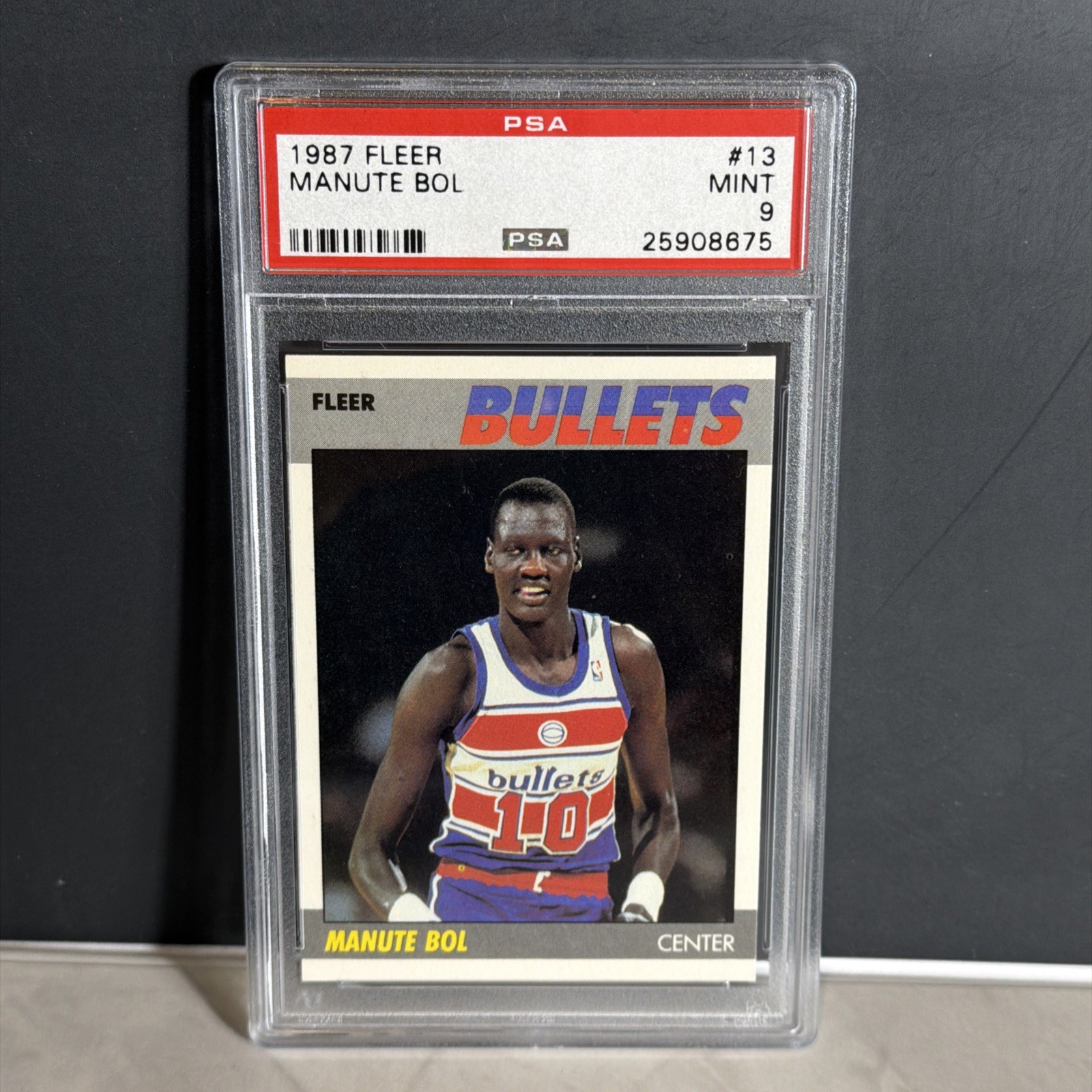 1987 FLEER BASKETBALL MANUTE BOL #13 BULLETS PSA 9 MINT