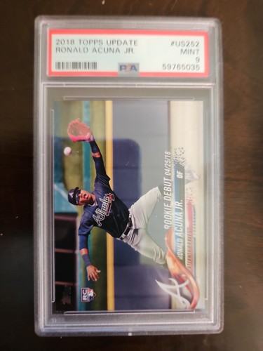 2018 Topps Update #US252 Ronald Acuna Jr. Rookie Debut PSA 9 Mint RC