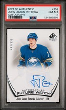 2021-22 SP Authentic John-Jason Peterka #152 Future Watch Auto Rookie /999 PSA 8