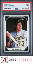 1991 LEAF #182 JOSE CANSECO ATHLETICS PSA 9