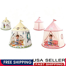 Pop Up Play Tent Complete Set with Mat Flags Storage Bag for Indoor Outdoor Use
