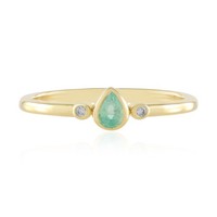 Cavill Damen Ring 925 Silber Vergoldet Kolumbianischer Smaragd 0,15Ct-