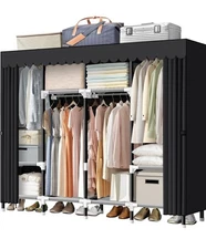 LOKEME Portable Wardrobe Closet PWC0002 67" X 17.7" X 69” Black - NWB