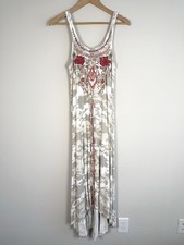 Caite Embroidered Camo Print Tank Dress Womens Small Boho Western Country Casual