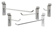 SSWBasics Slatwall Hook Bundle - 50 chrome slat hooks (2",4",6",8",10")- Chrome