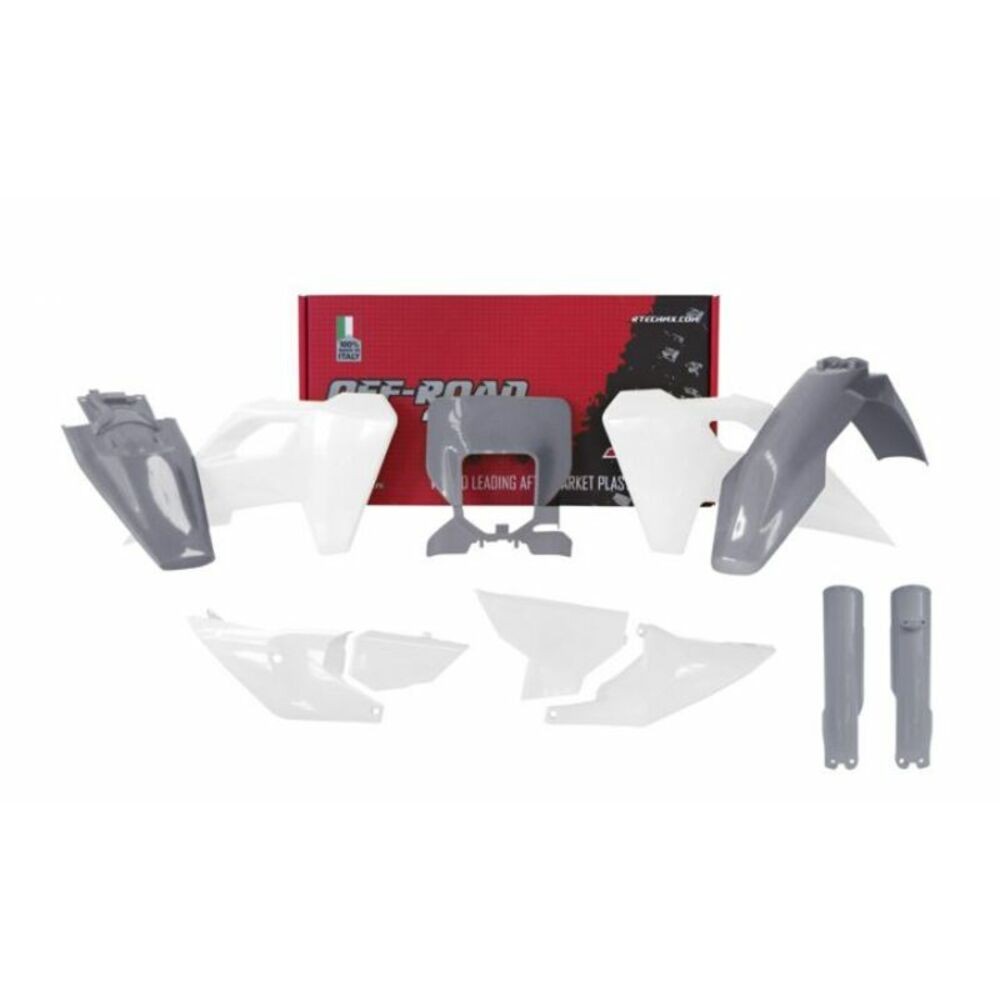 Kit Of Plastic RACETECH (8 Piece) -white/Grey for Moto Spare Parts Accessories