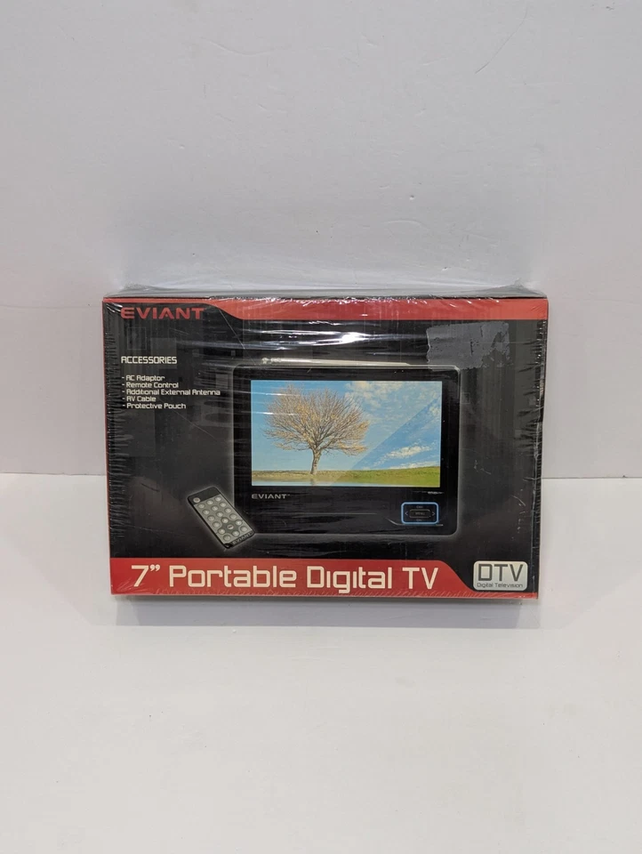 Eviant T7 7" Portable LCD Digital TV AC Adaptor Remote Control New Sealed DTV - Image 2 of 4