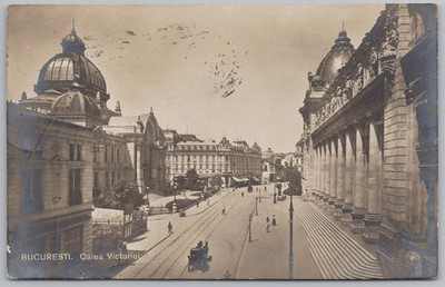 BUKAREST Rumänien Calea Victoriei RP Postkarte, gestempelt 1922