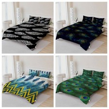 3D Peacock Feather Pattern Quilt Cover Duvet Cover Comforter set