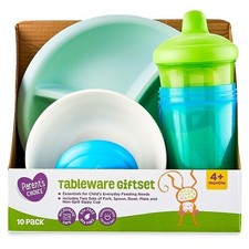 Parent's Choice Tableware Giftset 10 Piece Blue/Green/ 4 Months New 