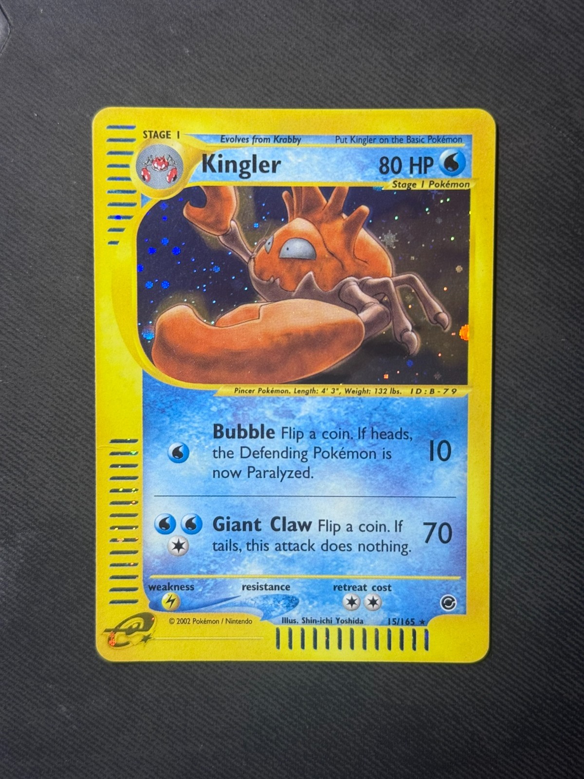 Kingler Expedition 15/165 E-Series Holo Rare Pokemon TCG - VERY LIGHT PLAY