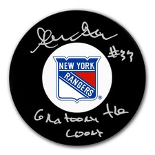 Gilles Gratton New York Rangers Gratoony The Loony Autographed Puck