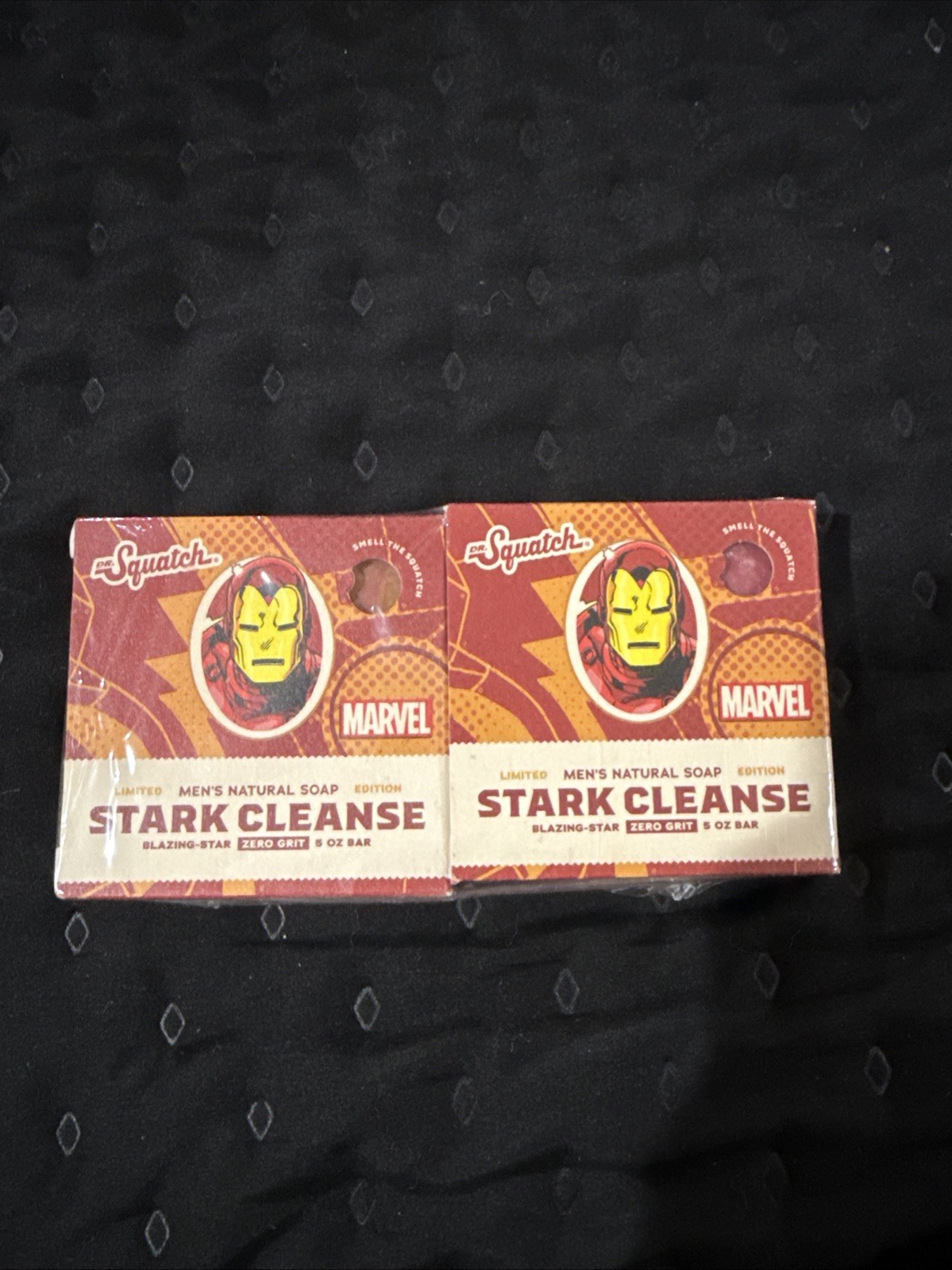 NEW Lot of 2 Dr. Squatch Bar Soap Stark Cleanse Iron Man 5 oz. Avengers Marvel 