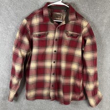 Orvis Shirt Mens XL Red Plaid Flannel Button Front Long Sleeve Pockets Outdoor