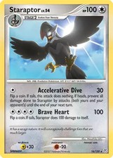 staraptor pokemon card Lv.54 16/130 - Diamond & Pearl Facade If this Pokemon is Burned or Poisoned Staraptor | Black & WhitePlasma