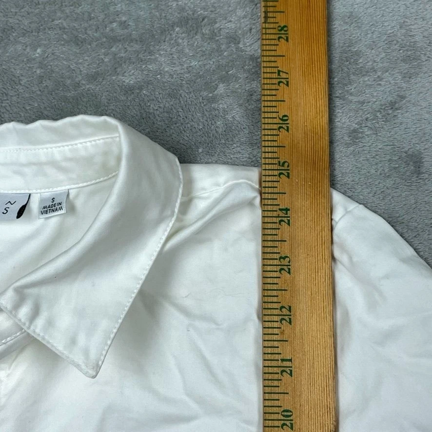 Camisa Joan Rivers Pequeña Blanca Con Botones Mangas 3/4 Mezcla Algodón a0569 Foto 3 de 4