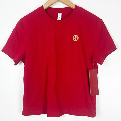 Lululemon Relaxed-Fit Cotton Tee Lunar New Year Dark Red Size 2 Limited Edition