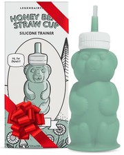 Legendairy Milk Honey Bear Straw Cup Silicone for Babies Green, 8 oz.