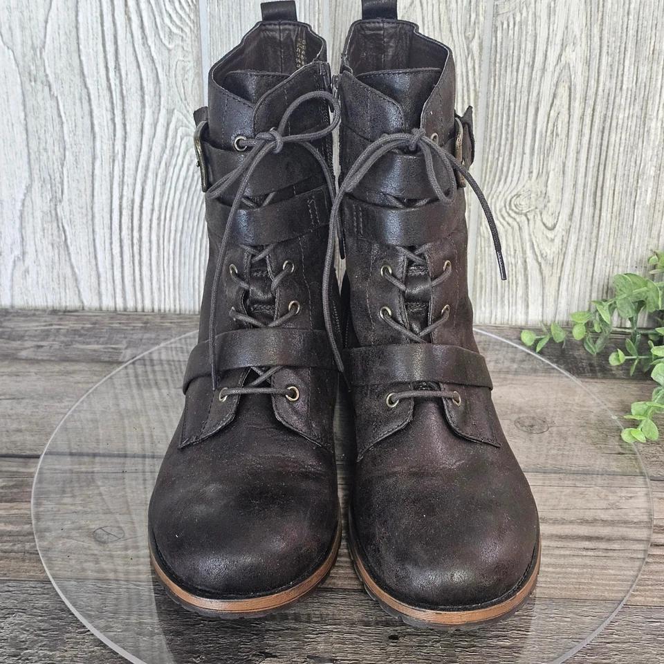 Botas de Combate Madeline Niña Marrón Grunge Festival Moto Streetwear Suela Talla 11M Foto 2 de 4