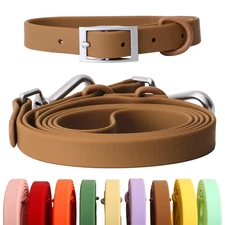 Dog Collar and Leash Set, Durable Waterproof Dog Leashes Collars, 5 Length Se...