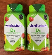 Vitafusion Vitamin D3 Gummy Vitamins 150 Ct Berry  Peach 2 Ct - Exp. Jan 2027