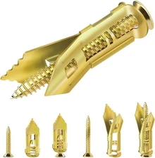 70 Pcs Self Drilling Drywall Anchors with Screws Kit, 2 Sizes Heavy Duty Metal E