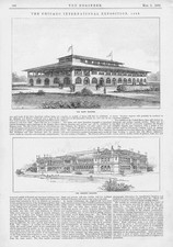 The Chicago International Exposition Antique Print 1893