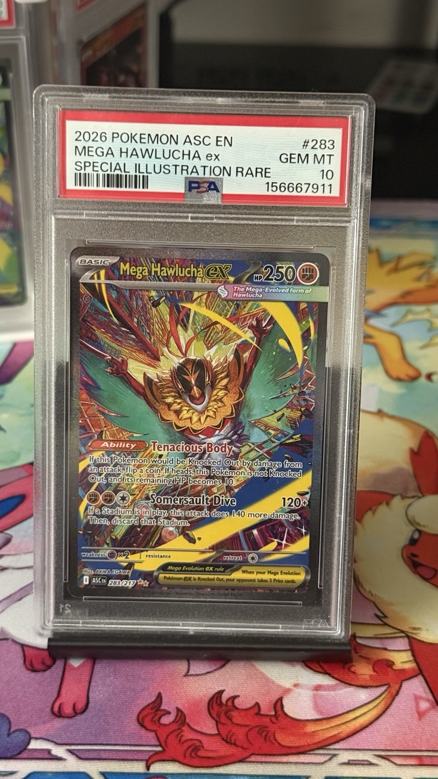 Pokémon TCG Mega Hawlucha ex 283/217 Me: Ascended Heroes SIR Holo EN PSA 10