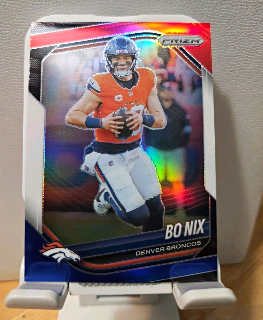 Panini 2025 Prizm Bo Nix Denver Broncos Prizm Parallel #142 Football Card