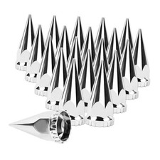 33mm x Spike Lug Nuts Covers Push on,ABS Chrome Plastic Caps 20 4 3/4" Chromed