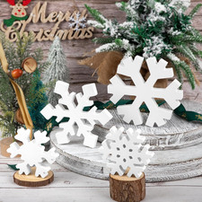 Wooden Snowflake Decor Set for Winter Farmhouse Tabletop Decorations, 4 Pcs