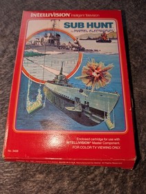 Sub Hunt Mattel Intellivision 1981 Cartridge, Box, Manual, & Overlays! Tested!