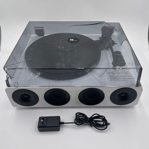 1 by ONE All-in-One Record Player Wireless Input Piano Lacquer White lp03A- READ
