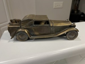 Rare Vintage 1933 Rolls-Royce Cigarette Holder Lighter Brass Figural 9"x3.5"x3"