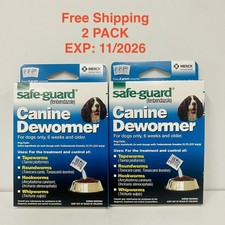 2 PACK Safe-Guard MEDIUM Dewormer Canine Dogs Puppies Pet WORMER Merck BLUE