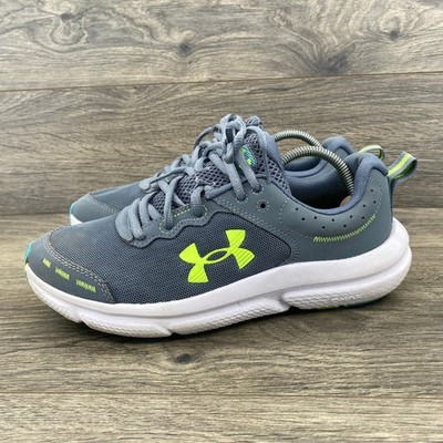 Under Armour Charged Assert 10 Kids Youth Running Shoes Gray Neon Size 6Y