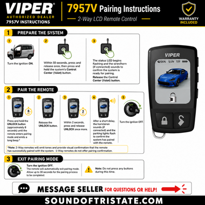 Viper 7957V 2-Way Color LCD Replacement Remote Control for Viper