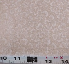 100 Cotton Fabric Cream with Leaves 35"L X 44W