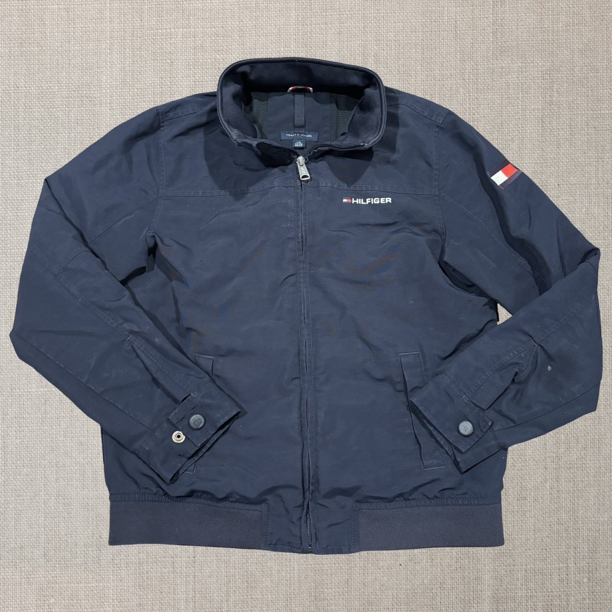 Tommy Hilfiger Navy Full Zip Jacket Flag Logo Youth L 12–14 | eBay