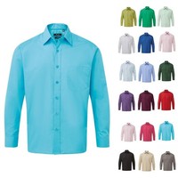 Premier Mens Long Sleeve Easy Care Poplin Shirt Office Work Casual Business