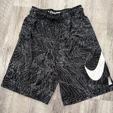 NIKE Dri-FIT Shorts Boys Small Black Lightweight Pull-On Athletic Swoosh Gym